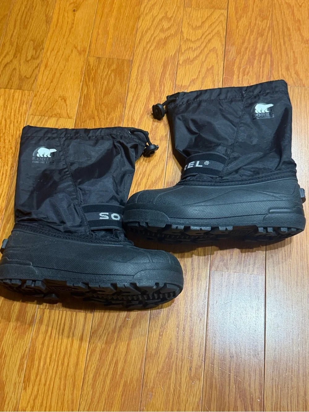 SOREL Ice Fox Black Waterproof Winter Snow Boots Size 3